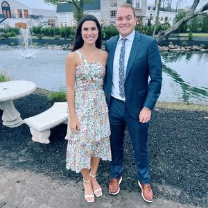 Floral asymmetric layered dress